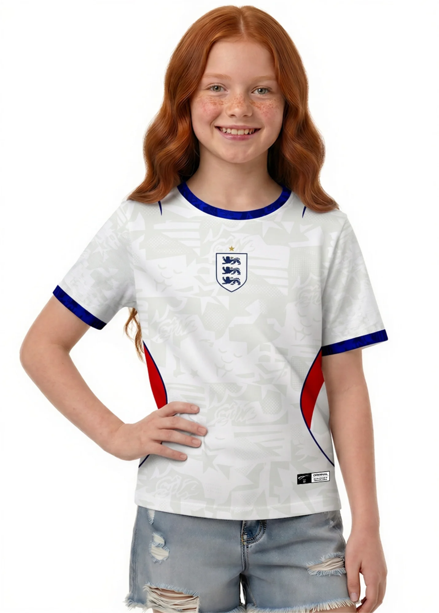 Camisa da Inglaterra - Infantil - Branco